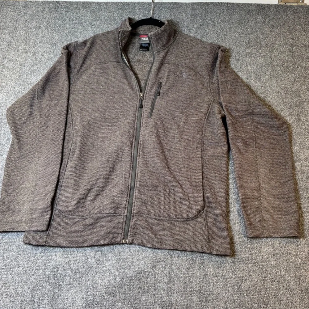 The North Face Fleece‎ Jacket Full Zip Soft Shell Brown Heather Hike Casual  M